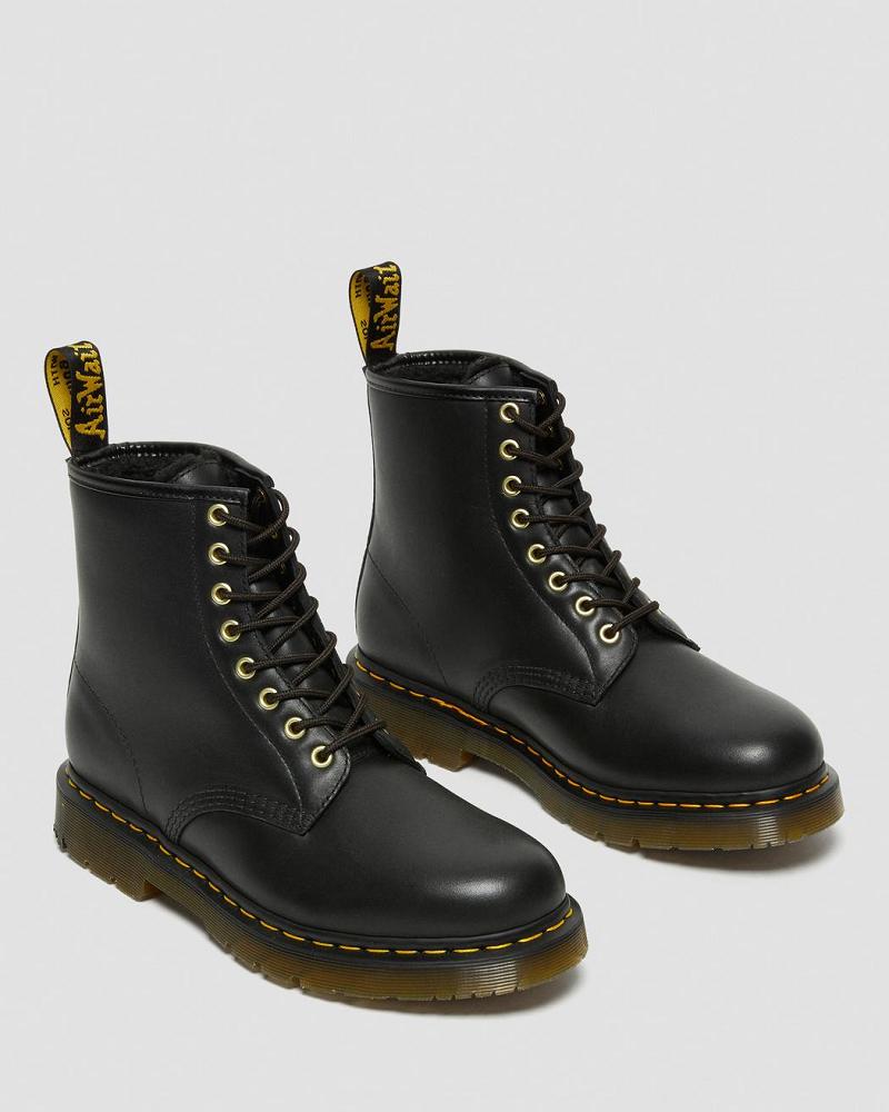 Botas De Trabajo Dr Martens 1460 DM's Wintergrip Cuero Mujer Negros | MX 403MQZ